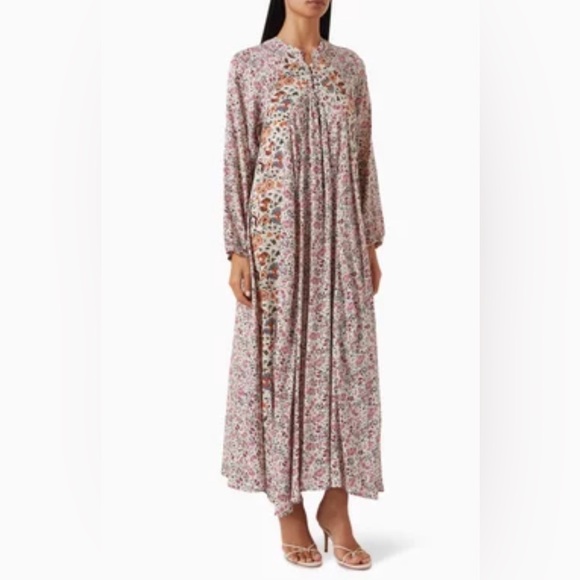 Natalie Martin Dresses & Skirts - Natalie Martin Fiore Pink Floral Long Sleeve Flowy Maxi Dress size Small